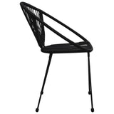 vidaXL Garden Chairs 2 pcs PVC Rattan Black, 48566