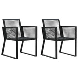 vidaXL Garden Chairs 2 pcs Black PVC Rattan, 48572
