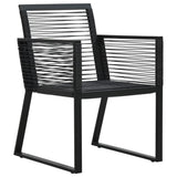 vidaXL Garden Chairs 2 pcs Black PVC Rattan, 48572