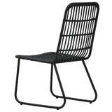 vidaXL Garden Chairs 2 pcs Poly Rattan Black, 48584