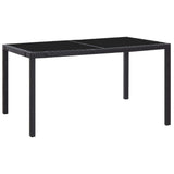 vidaXL 7 Piece Outdoor Dining Set Poly Rattan Black, 45977