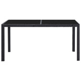 vidaXL 7 Piece Outdoor Dining Set Poly Rattan Black, 45977