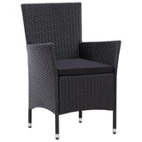 vidaXL 7 Piece Outdoor Dining Set Poly Rattan Black, 45977