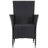 vidaXL Garden Chairs 2 pcs Black Poly Rattan, 45979