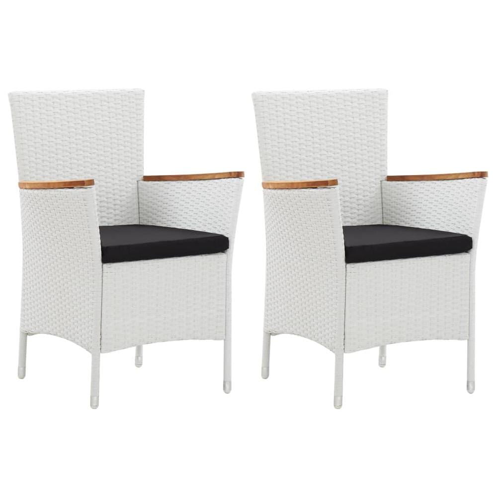 vidaXL Garden Chairs 2 pcs White Poly Rattan, 45983