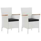 vidaXL Garden Chairs 2 pcs White Poly Rattan, 45983