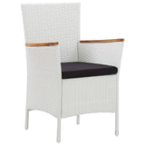 vidaXL Garden Chairs 2 pcs White Poly Rattan, 45983