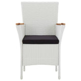 vidaXL Garden Chairs 2 pcs White Poly Rattan, 45983