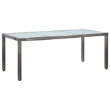 vidaXL Garden Table Gray 74.8"x35.4"x29.5" Poly Rattan, 45984