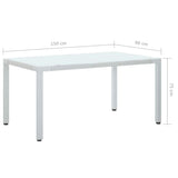 vidaXL Garden Table White 59.1"x35.4"x29.5" Poly Rattan, 45987
