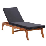 vidaXL Sun Lounger with Table Poly Rattan and Solid Acacia Wood, 45991