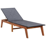 vidaXL Sun Lounger with Table Poly Rattan and Solid Acacia Wood, 45991