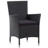 vidaXL 9 Piece Outdoor Dining Set with Cushions Poly Rattan Black, 46023