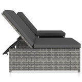 vidaXL Sun Loungers 2 pcs with Table Poly Rattan Gray, 47401