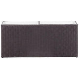 vidaXL Garden Raised Bed with 2 Pots 35.4"x7.9"x15.7" Poly Rattan Black, 46920