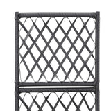 vidaXL Trellis Raised Bed with 1 Pot 11.8"x11.8"x42.1" Poly Rattan Black, 46930