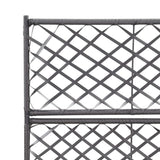vidaXL Trellis Raised Bed with 2 Pots 22.8"x11.8"x42.1" Poly Rattan Black, 46931