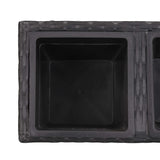 vidaXL Garden Raised Bed with 2 Pots 23.6"x11.8"x14.2" Poly Rattan Black, 46945
