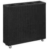 vidaXL Garden Raised Bed with 4 Pots 31.5"x8.7"x31.1" Poly Rattan Black, 46948