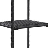 vidaXL Storage Shelf Black 11.8"x11.8"x35.4" Poly Rattan, 46973