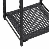 vidaXL Storage Shelf Black 11.8"x11.8"x35.4" Poly Rattan, 46973