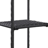 vidaXL Storage Shelf Black 11.8"x11.8"x47.2" Poly Rattan, 46974