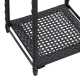 vidaXL Storage Shelf Black 11.8"x11.8"x47.2" Poly Rattan, 46974