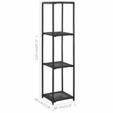 vidaXL Storage Shelf Black 11.8"x11.8"x47.2" Poly Rattan, 46974