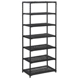 vidaXL Shoe Rack Black 19.7"x11.8"x47.2" Poly Rattan, 46977