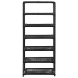 vidaXL Shoe Rack Black 19.7"x11.8"x47.2" Poly Rattan, 46977