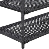 vidaXL Shoe Rack Black 19.7"x11.8"x47.2" Poly Rattan, 46977