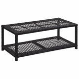 vidaXL Shoe Bench Black 31.5"x15.7"x11.8" Poly Rattan, 46978