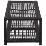 vidaXL Shoe Bench Black 31.5"x15.7"x11.8" Poly Rattan, 46978
