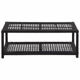 vidaXL Shoe Bench Black 31.5"x15.7"x11.8" Poly Rattan, 46978
