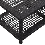 vidaXL Shoe Bench Black 31.5"x15.7"x11.8" Poly Rattan, 46978