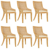 vidaXL Dining Chairs 6 pcs Rattan and Solid Mango Wood, 279406