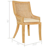 vidaXL Dining Chairs 6 pcs Rattan and Solid Mango Wood, 279406