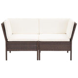 vidaXL 6 Piece Garden Lounge Set with Cushions Poly Rattan Brown, 48935