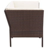 vidaXL 6 Piece Garden Lounge Set with Cushions Poly Rattan Brown, 48935