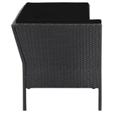 vidaXL 6 Piece Garden Lounge Set with Cushions Poly Rattan Black, 48937