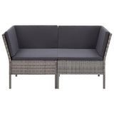 vidaXL 6 Piece Garden Lounge Set with Cushions Poly Rattan Gray, 48938