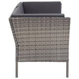 vidaXL 6 Piece Garden Lounge Set with Cushions Poly Rattan Gray, 48938