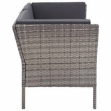 vidaXL 6 Piece Garden Lounge Set with Cushions Poly Rattan Gray, 48942