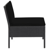 vidaXL 5 Piece Garden Sofa Set with Cushions Poly Rattan Black, 48945