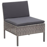 vidaXL 5 Piece Garden Sofa Set with Cushions Poly Rattan Gray, 48946