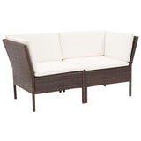 vidaXL 6 Piece Garden Lounge Set with Cushions Poly Rattan Brown, 48947