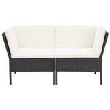 vidaXL 6 Piece Garden Lounge Set with Cushions Poly Rattan Black, 48948