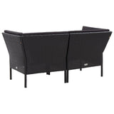 vidaXL 6 Piece Garden Lounge Set with Cushions Poly Rattan Black, 48949