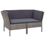 vidaXL 6 Piece Garden Lounge Set with Cushions Poly Rattan Gray, 48950