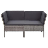 vidaXL 6 Piece Garden Lounge Set with Cushions Poly Rattan Gray, 48950